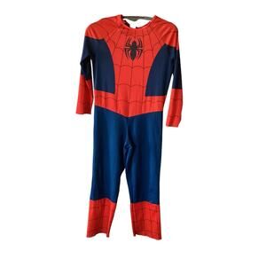 Marvel Spiderman Halloween Costume No Size 15" Pit to Pit 44" Shoulder to Hem